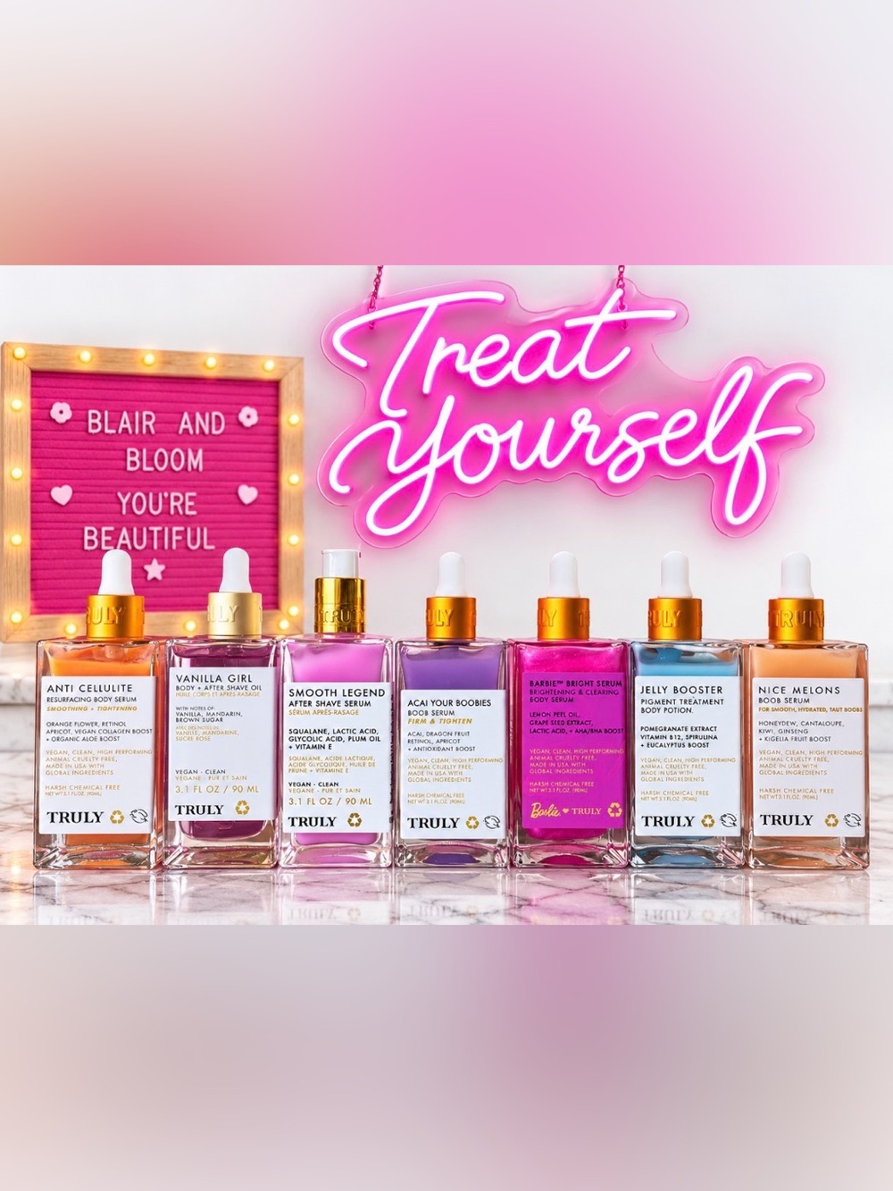 Truly Beauty Luxury Body Serums, Oils & Potions Bundle of 7